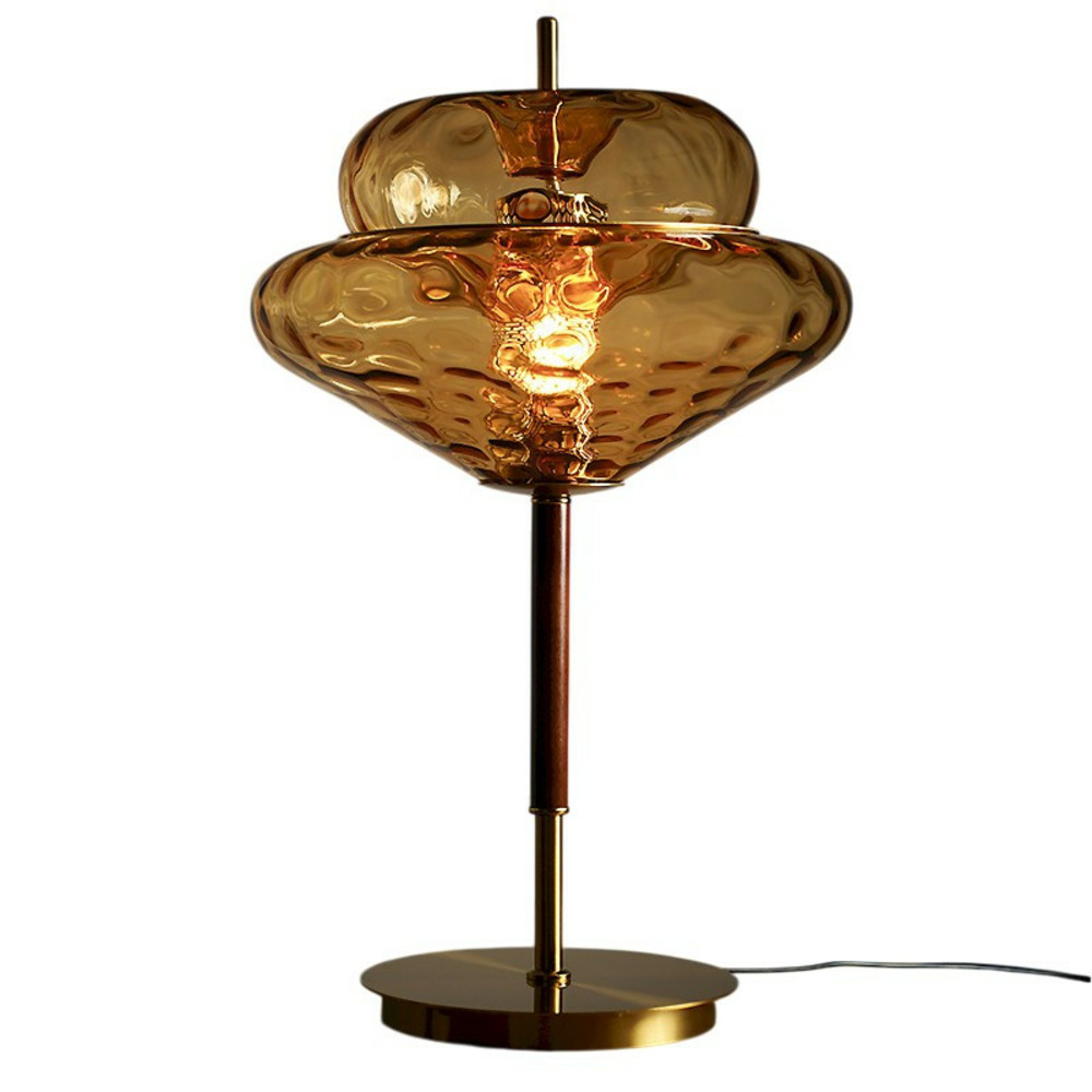 Lampe ambre verre 45x45x65cm