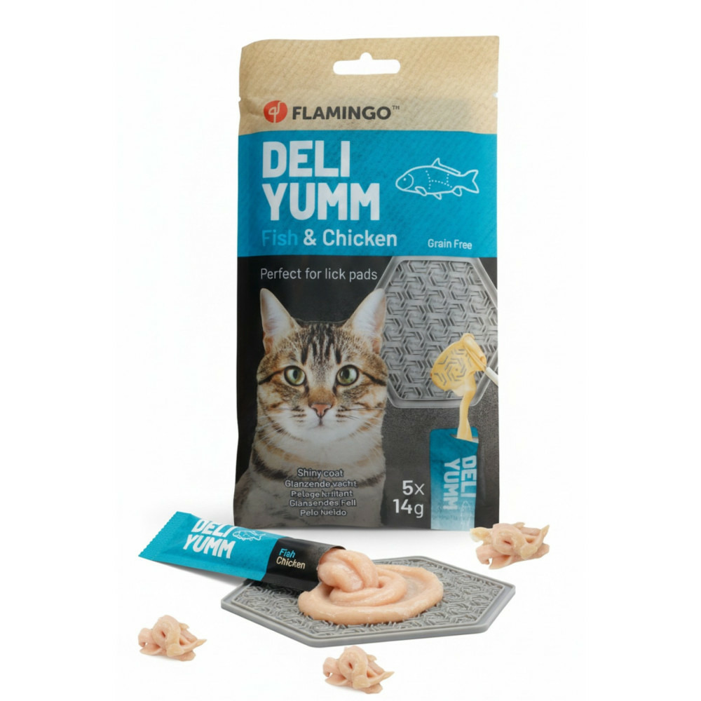 Friandise deli yumm pâté peau et pelage brillant 5 x 14 g (70 g) pour chat