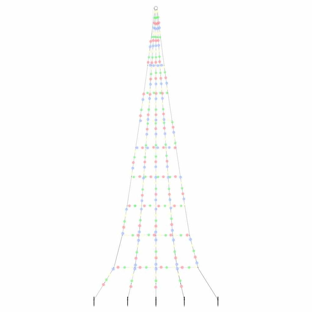 Arbre de noël led avec piquets au sol multicolore 511 cm métal