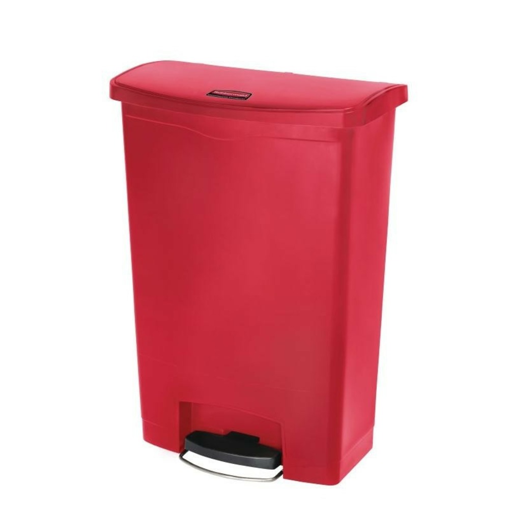 Poubelle à pédale frontale rouge 90 litres - rubbermaid