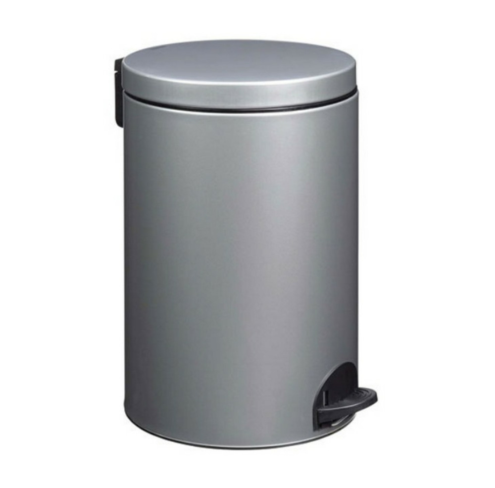 Poubelle à pédale 20l gris métal - 90091