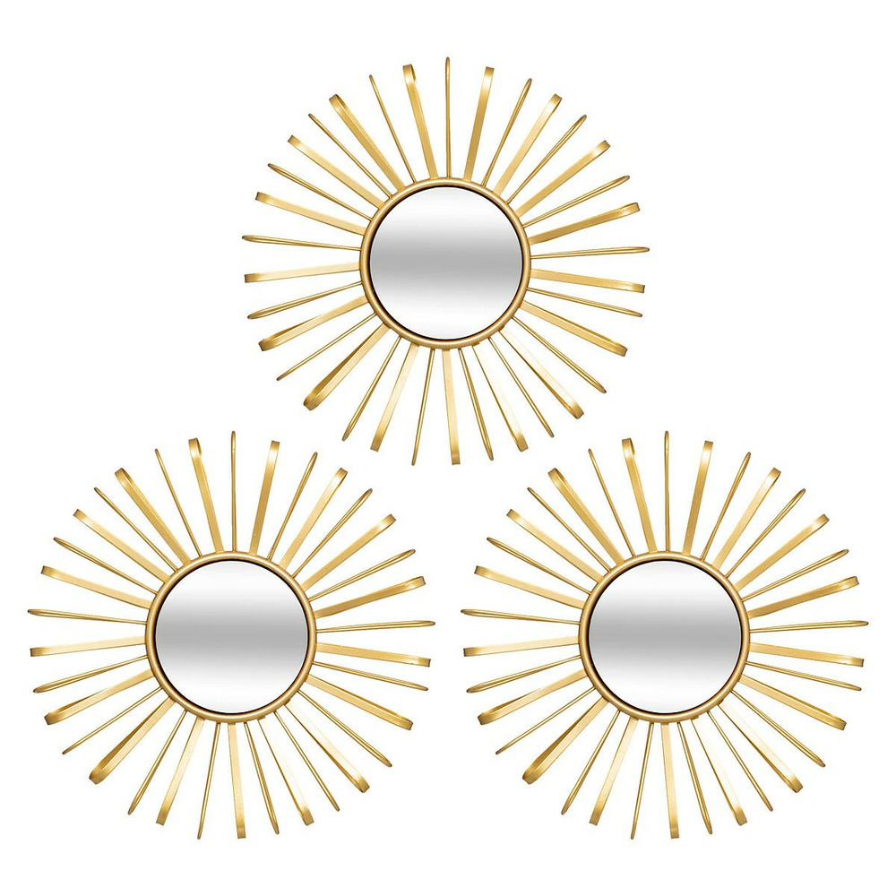 Lot de 3 miroirs muraux soleils 