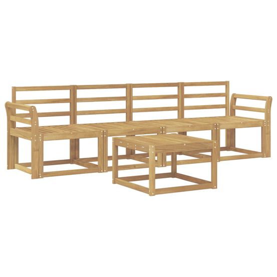 Ensemble de canapés d'extérieur 5 pc blanc bois d'acacia massif