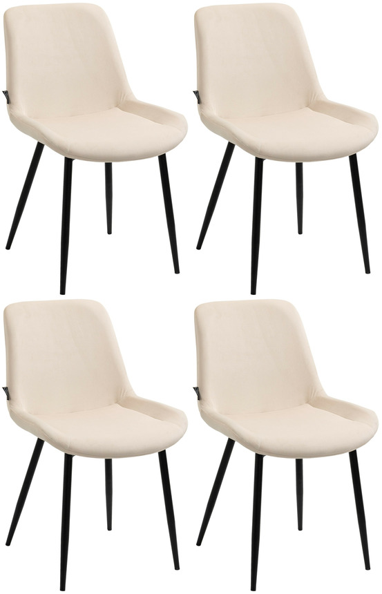 Lot de 4 chaises à repas victoria en velours