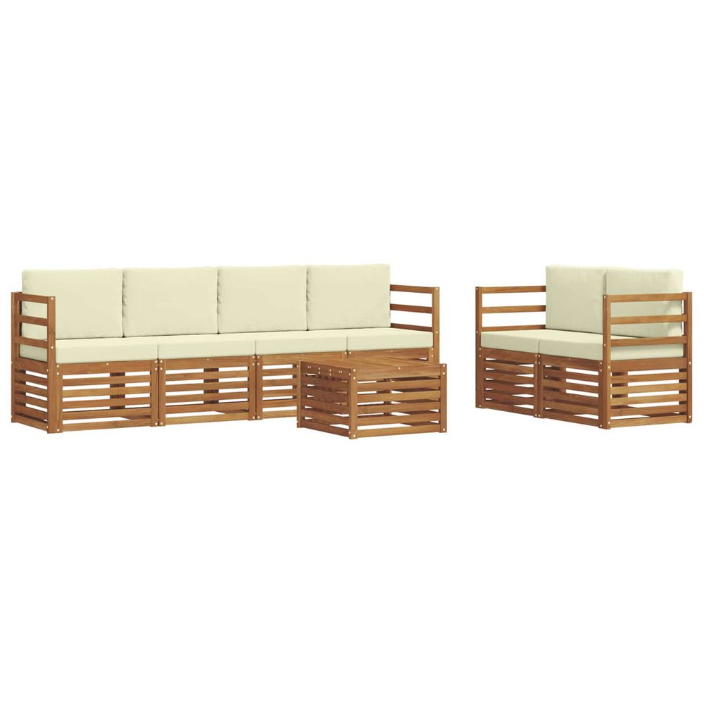 Ensemble de canapés d'extérieur 7 pc naturel et crème