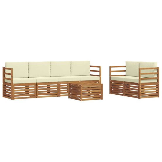 Ensemble de canapés d'extérieur 7 pc naturel et crème