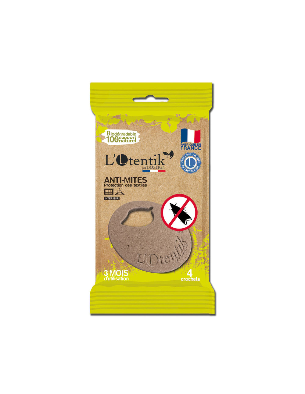 Anti-mites textile sachet de 4 crochets tp19 - otentik