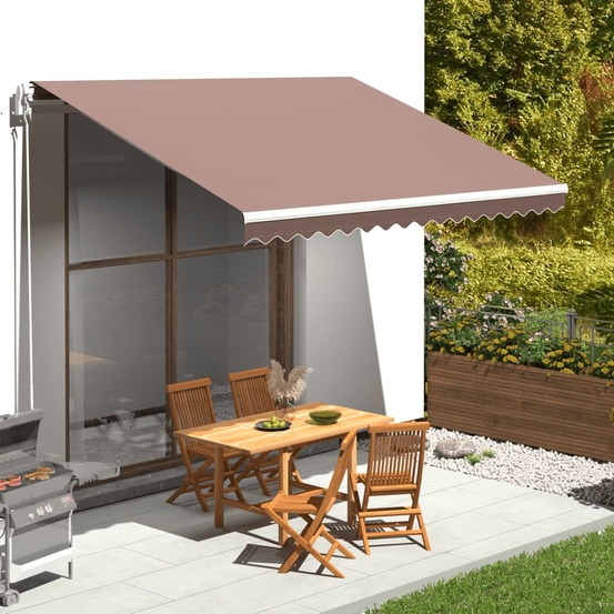 Tissu de remplacement pour auvent marron 4x3,5 m