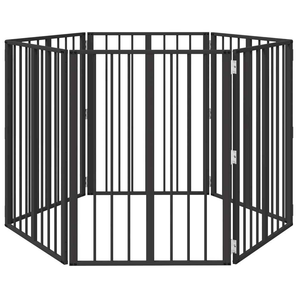 Porte pour chien 6 pc noir 60 x 80 cm acier galvanisé