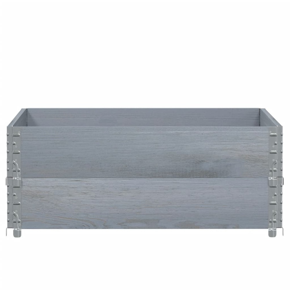 Jardinière bac lit surélevé plantes fleurs terrasse jardin 100 x 100 cm bois de pin massif gris