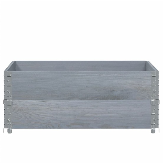 Jardinière bac lit surélevé plantes fleurs terrasse jardin 100 x 100 cm bois de pin massif gris