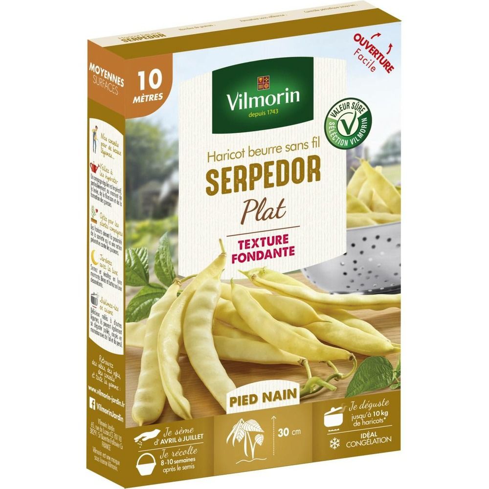 Graines de haricot beurre sans fil serpedor - 10 mètres