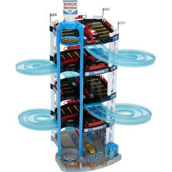Garage bosch 5 niveaux - klein - ascenseur, station-service et station de lavage - 2 petites voitures incluses
