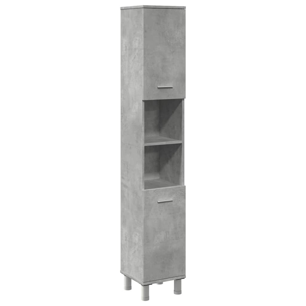 Armoire de salle de bain gris béton 30x30x179 cm aggloméré