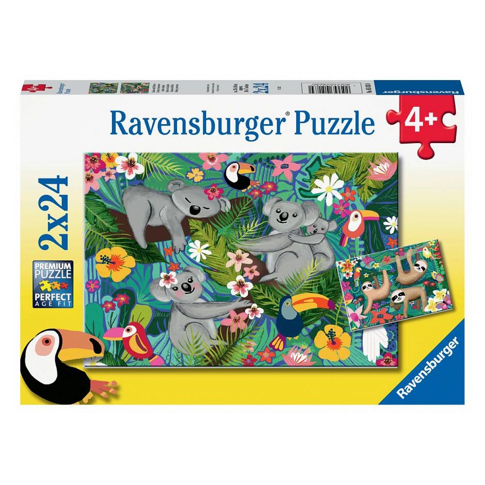 Puzzles 2x24 pieces - koalas et paresseux