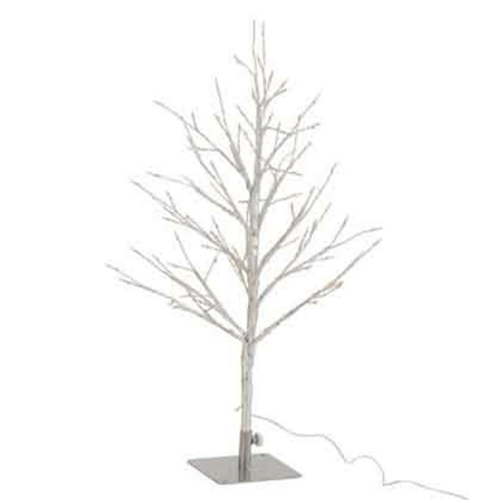 Arbre déco led en métal dénudé 60cm argent