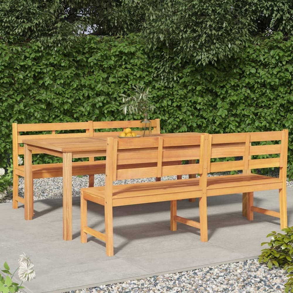 Ensemble à manger de jardin 3 pcs bois de teck massif