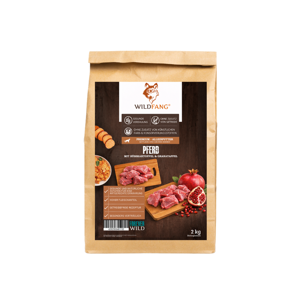 Wildfang - aliment sec pour chevaux adultes à base de viande de cheval - sans céréales