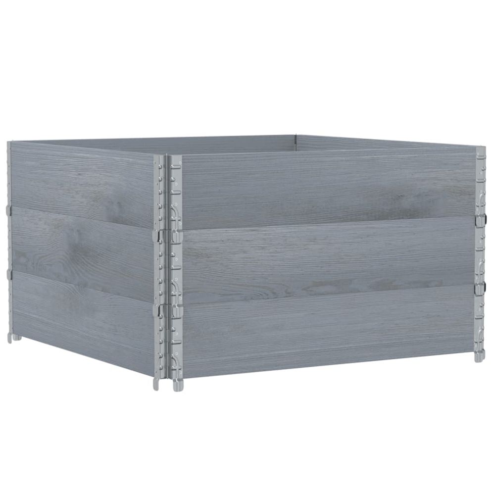 Jardinière d'extérieur gris 100x100 cm bois de pin massif