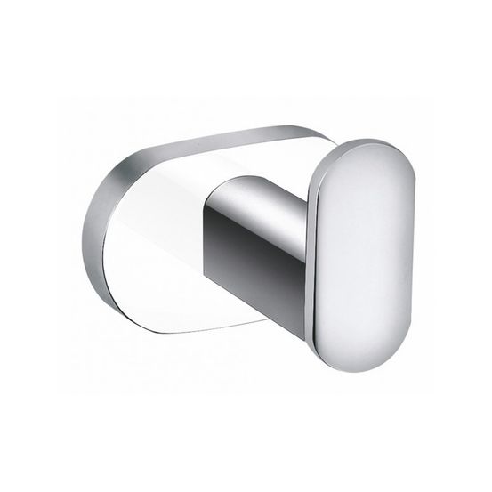 Patère simple yukon en laiton blanc chromé 5,6 cm