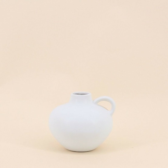 Vase en céramique blanche avec anse 11cm