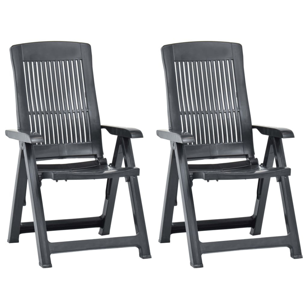 Chaises inclinables de jardin lot de 2 plastique anthracite