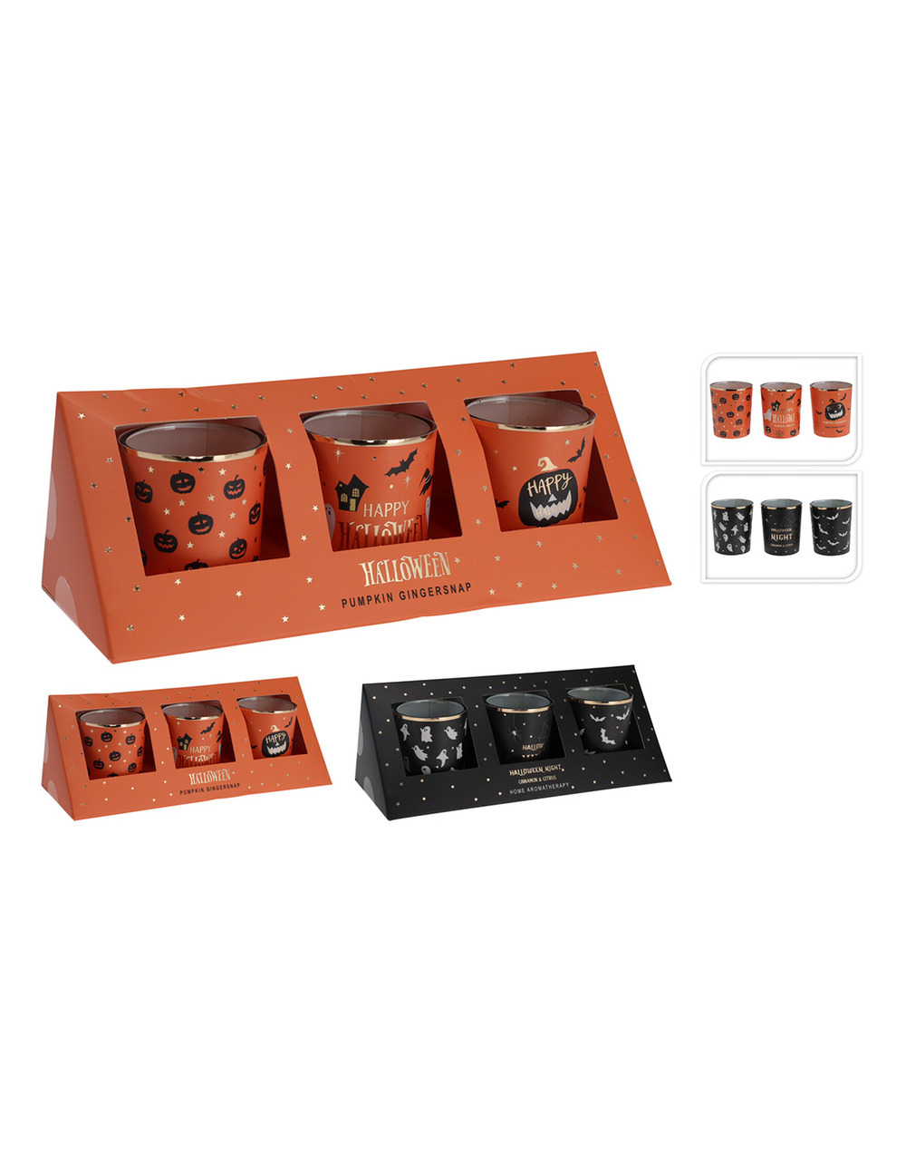 2 bougies aromatiques d'halloween, couleurs assorties. Basics