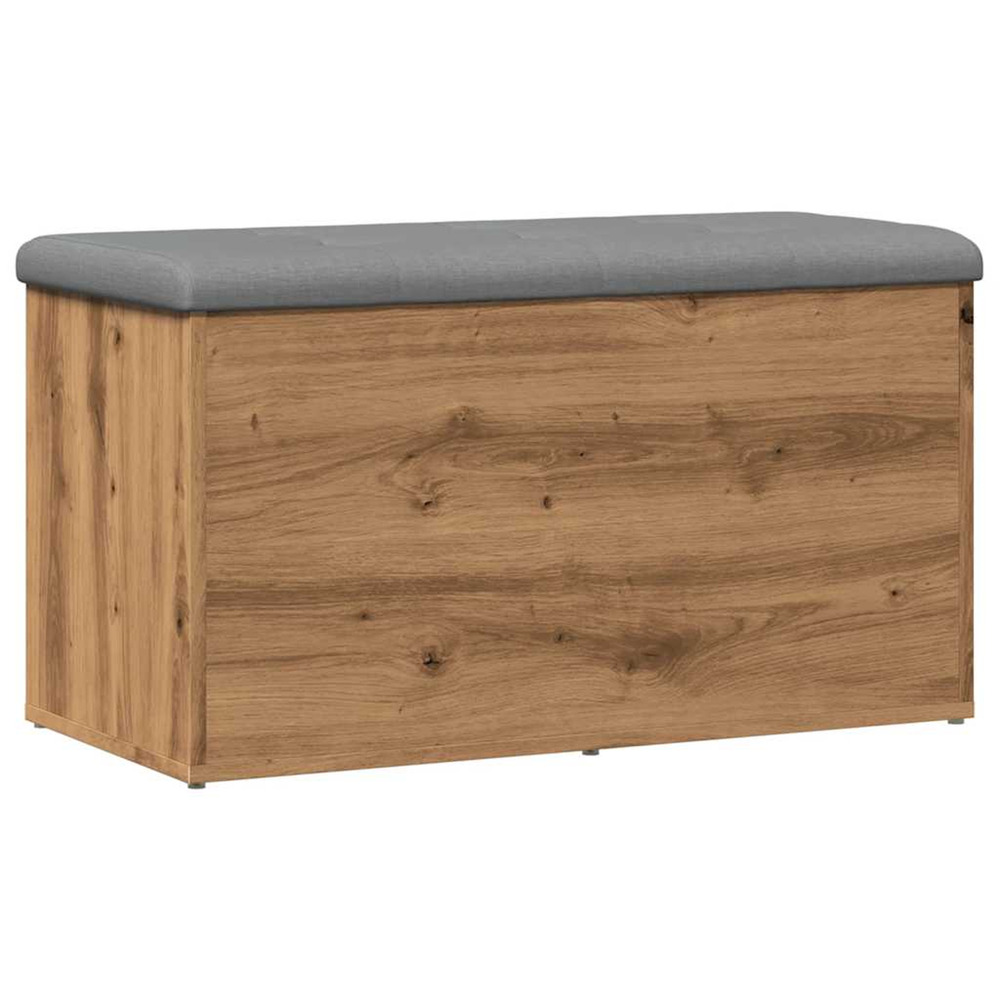 Banc de rangement chêne artisanal 82x42x45 cm bois d'ingénierie