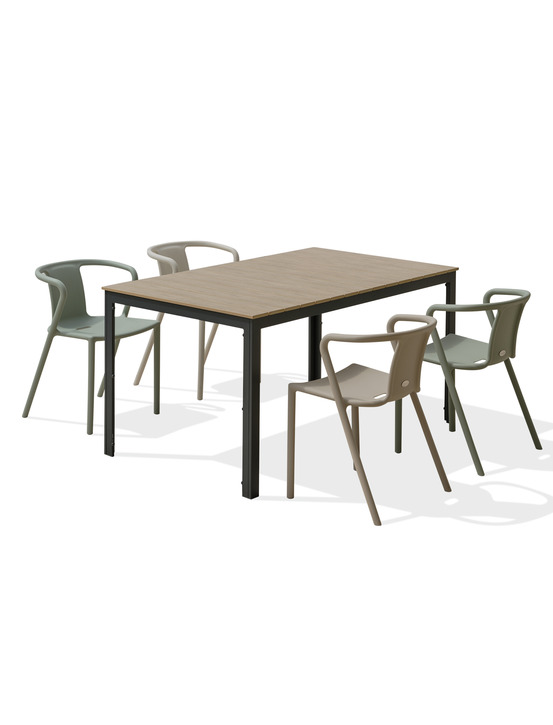 Ensemble repas boston 4 pl avec diego olive et sable