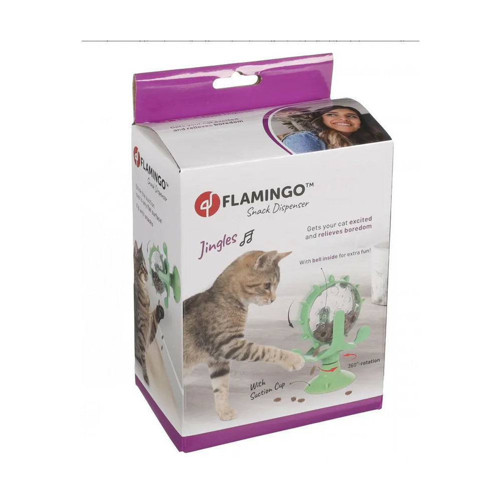 Distributeur de friandise de couleur vert pour chat