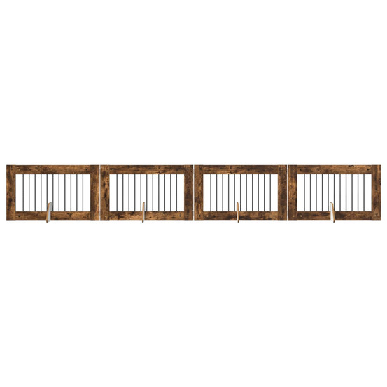 Porte de chien pliable avec supports 4 pcs chêne fumé 401 cm
