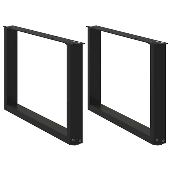 Pieds de table basse en u, 2 pièces, noir, 60 x (42-43) cm, acier