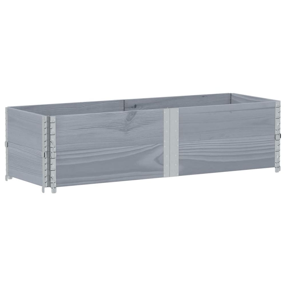 Colliers de palette 2 pcs gris 150x50 cm bois de pin solide