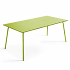 Table à manger rectangulaire en acier vert