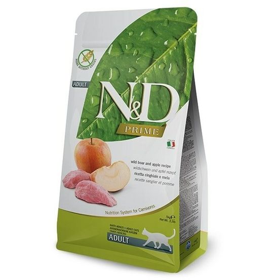 Croquettes n&d prime sanglier & pomme chat adulte 5 kg