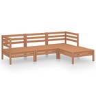 Salon de jardin meuble d'extérieur ensemble de mobilier 4 pièces bois de pin massif marron miel