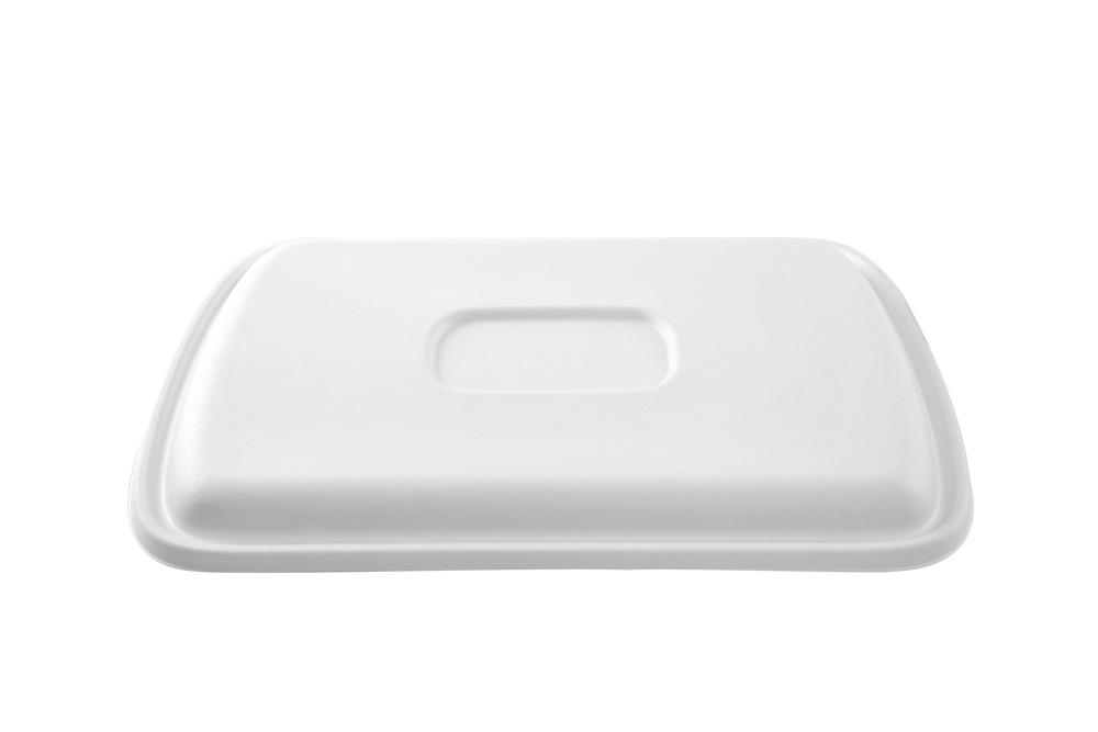 Eko food tray big - couvercle blanc en canne à sucre pour eko food tray big - 120 unités - betik