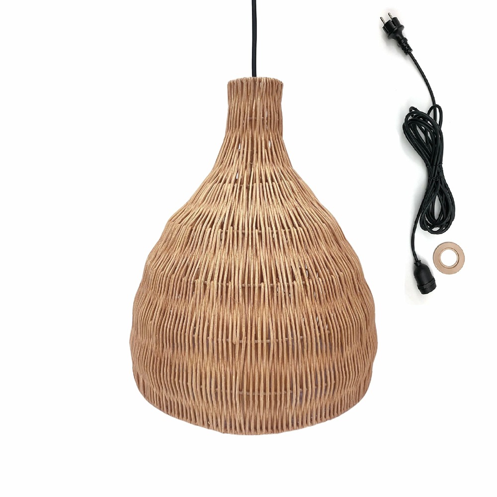 Suspension d'extérieur avec cable bella beige rotin h38 cm