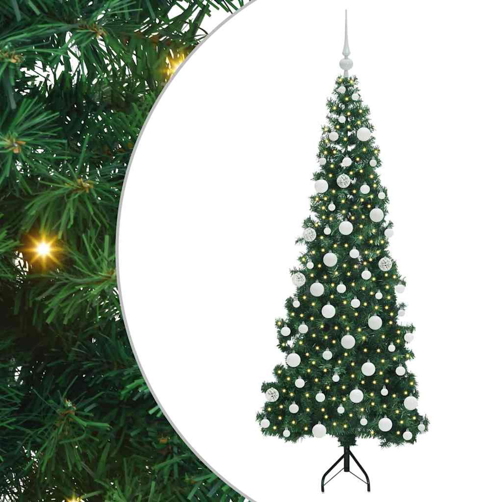 Arbre de noël artificiel d'angle vert 180 cm pvc et métal