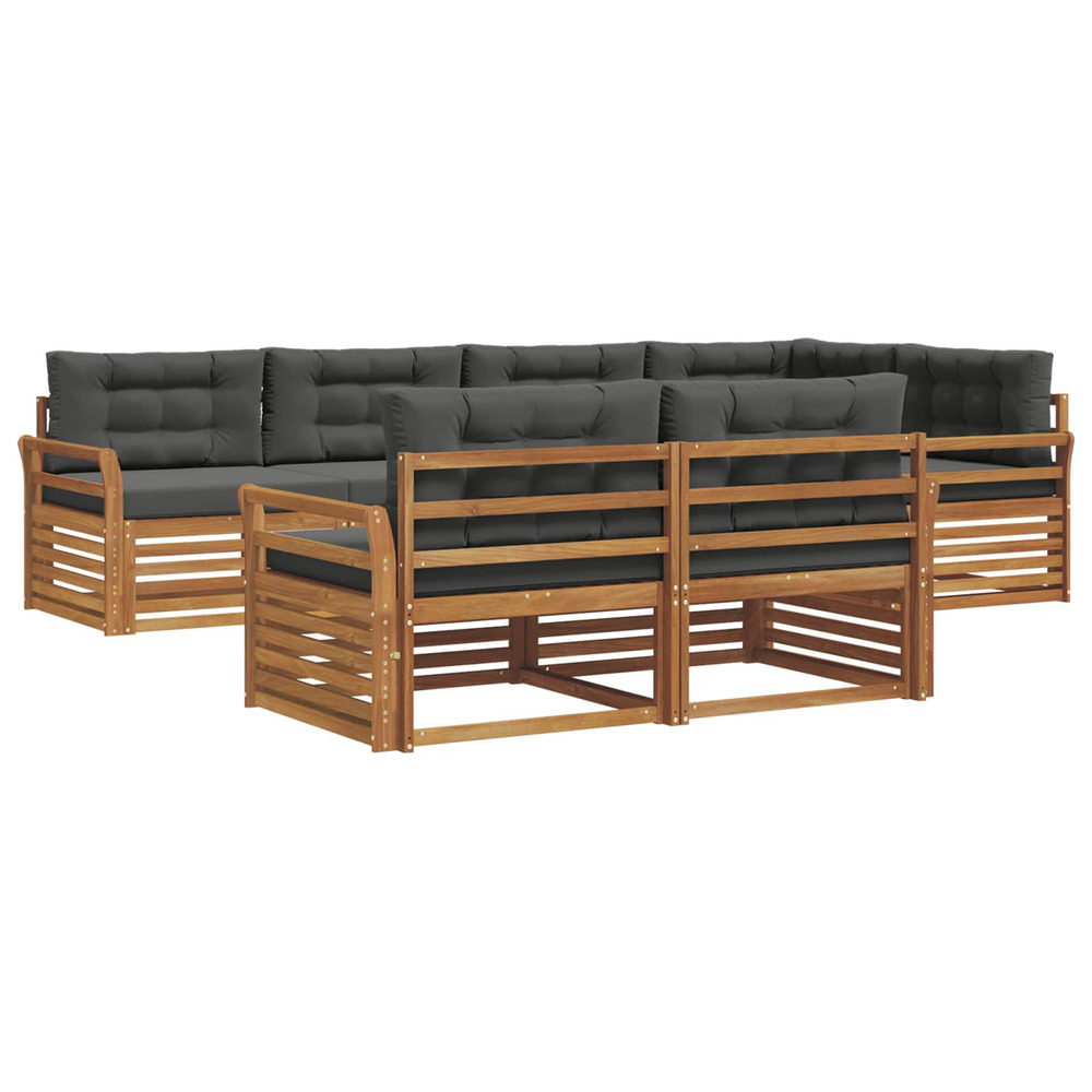 Ensemble de canapés d'extérieur 7 pcs naturel et anthracite