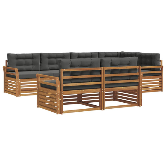 Ensemble de canapés d'extérieur 7 pcs naturel et anthracite