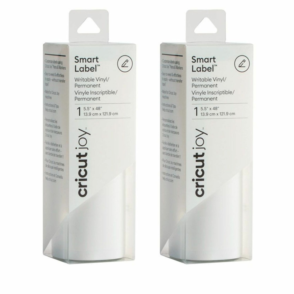 2 rouleaux de vinyle permanent blanc cricut 121,9 x 13,9 cm