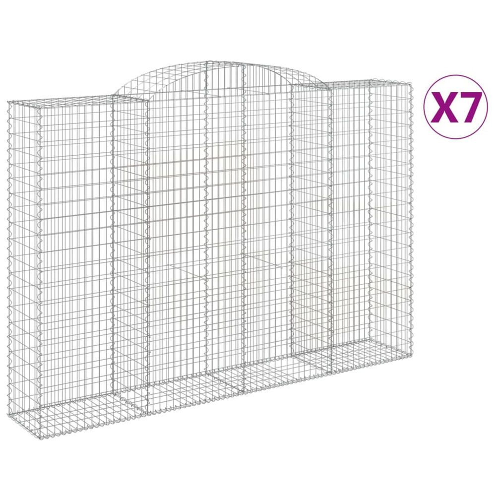 Paniers à gabions arqués 7 pcs 300x50x200/220 cm fer galvanisé