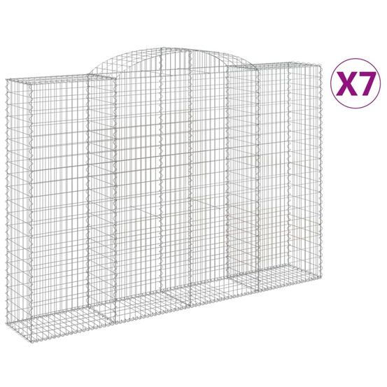 Paniers à gabions arqués 7 pcs 300x50x200/220 cm fer galvanisé