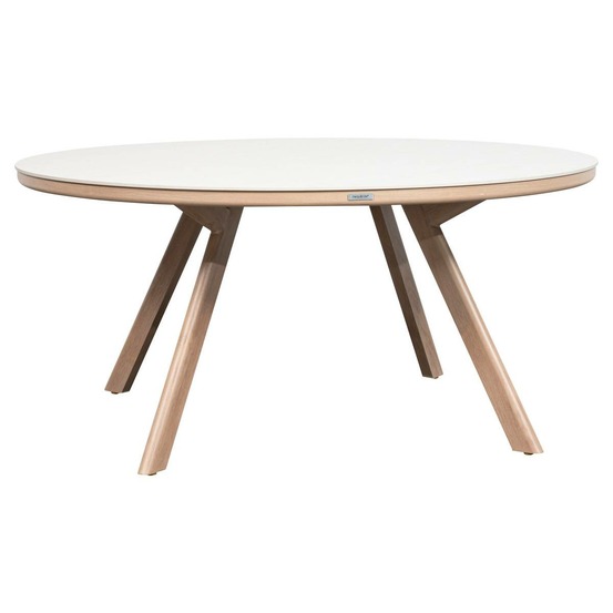 Table de jardin nelora 8 places ronde beige