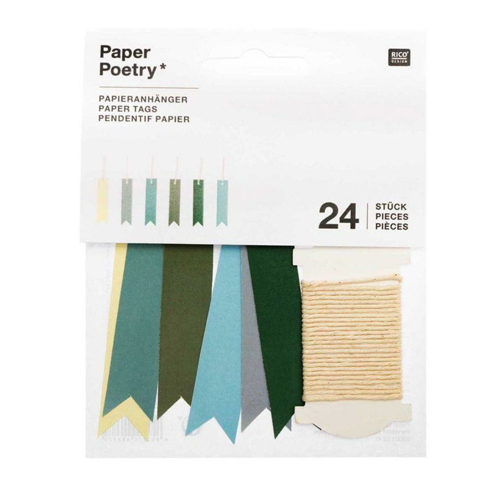 24 étiquettes fanion - vert