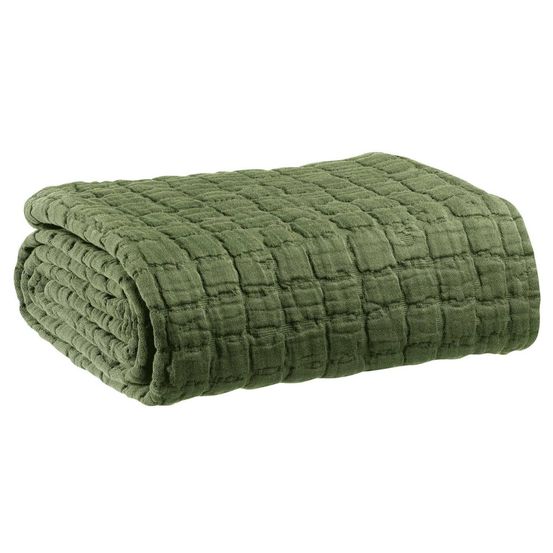 Plaid en coton swami 130 x 200 cm olive