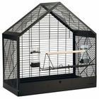 Cage à oiseaux yara noir 71x35x70 cm métal