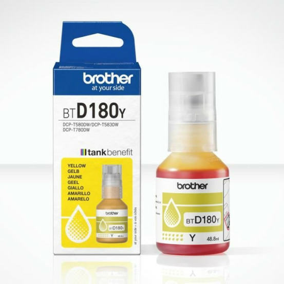 Bouteille d'encre - brother - btd180y - jaune - 5000 pages - unité - standard