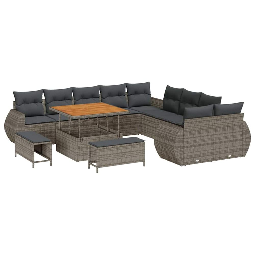 Ensemble de canapé de jardin 13 pc 13-nombre de places gris